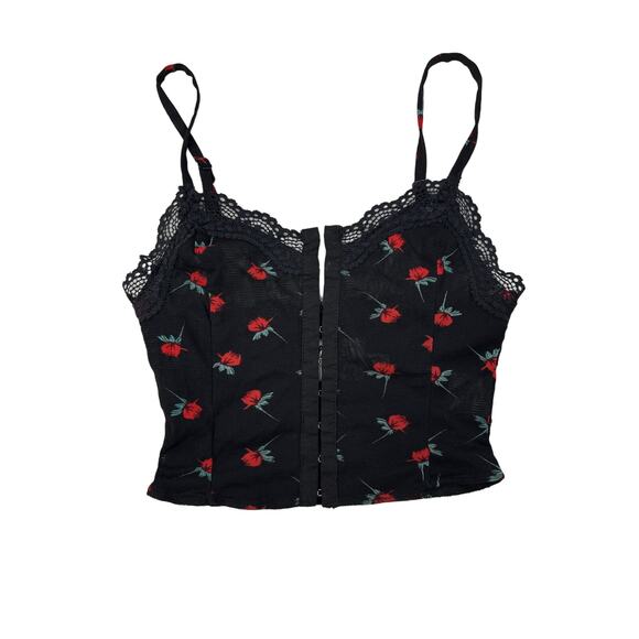 Princess Polly - Valencia Crop Top in Black & Red - Picture 1 of 3